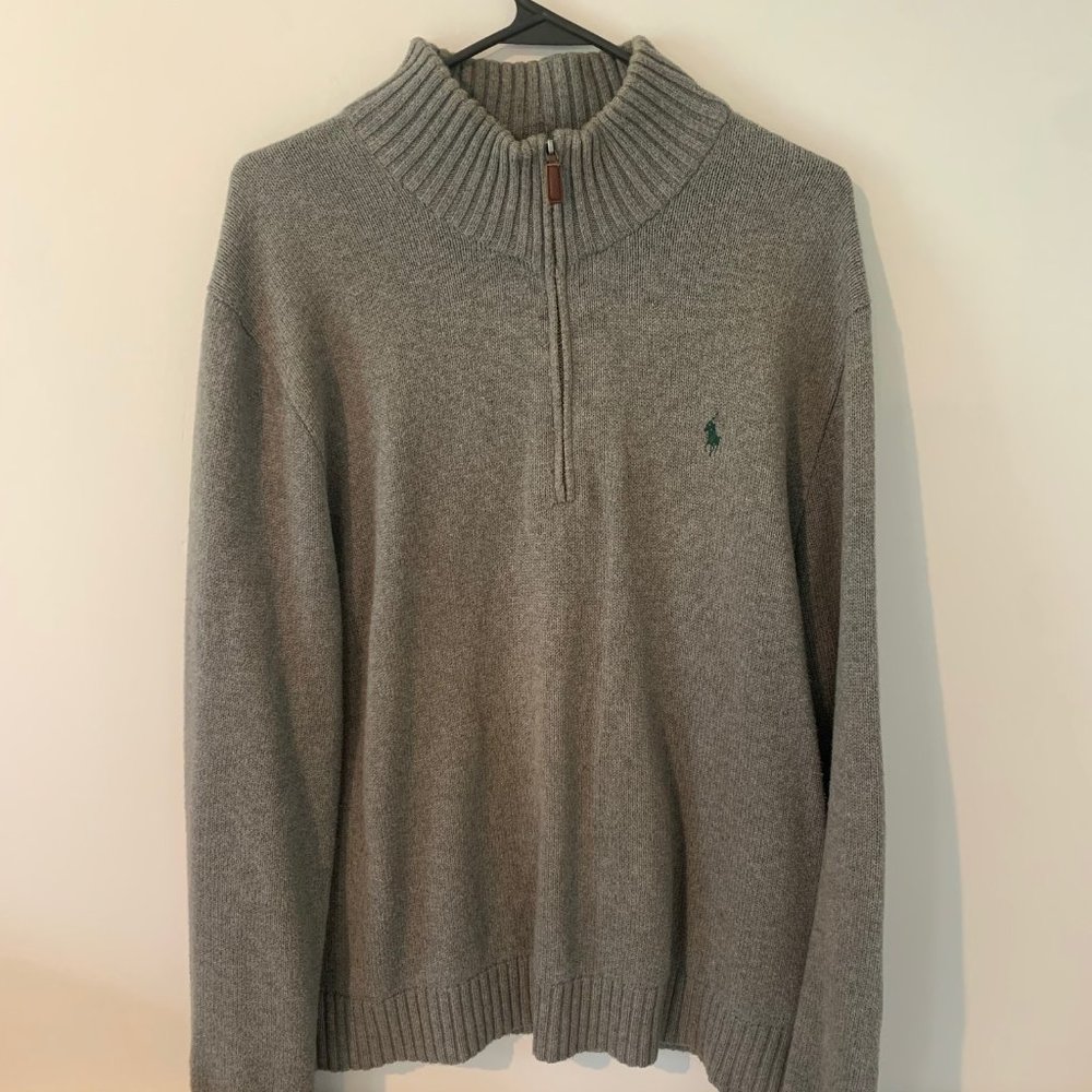 Ralph Lauren Polo Grey 1/4 Zip Sweater
